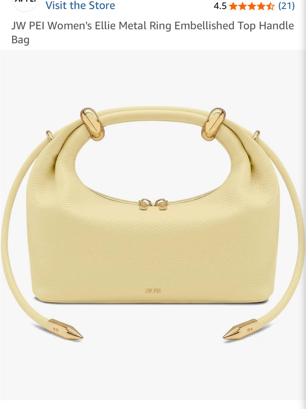 JW PEI Ellie Top-Handle Bag in Lemon Cream